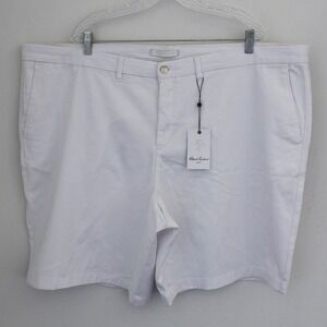 Robert Graham Shorts Mens 46 White Classic Chino 10" Bermuda Golf Travel Pockets